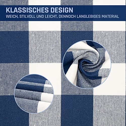 Asquare 4er Set Geschirrtücher Baumwolle 50x70 cm - blau-weiß Karierte Geschirrhandtücher - Küchenhandtücher zum Abtrocknen - 220g/m² Küchentücher – Bild 5