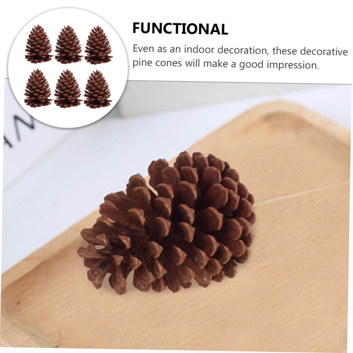 6 Piñas de Pino Secas para Árbol de Navidad o Sala, Adornos Navideños Naturales DIY