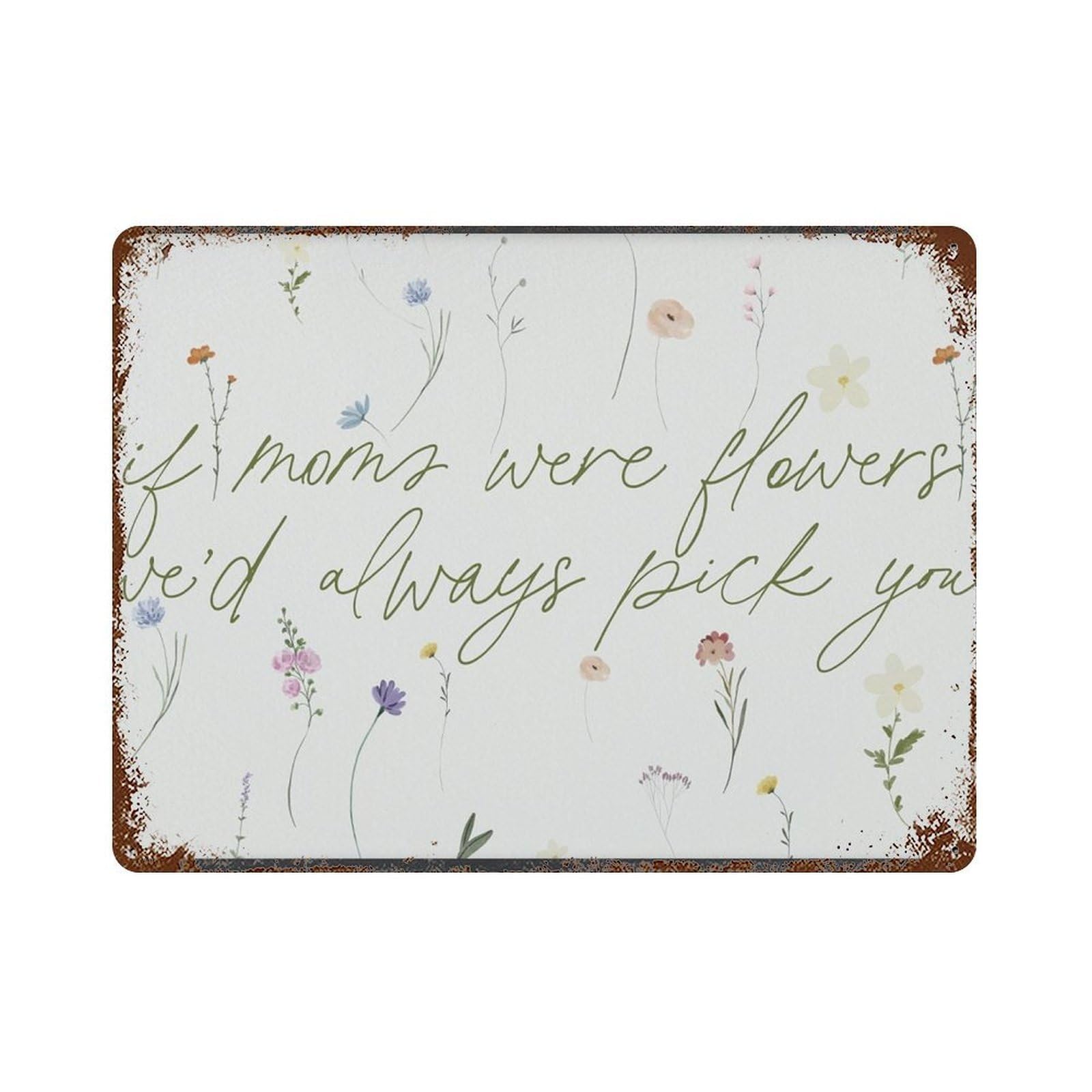 xiaoxiaoshen If Moms Were Flowers We'd Always Pick You Watercolor Art Wall Decor Art Metal Tin Poster Modern Home Decor Art Home Bar Shop Decorations Vintage Sign 30x40cm