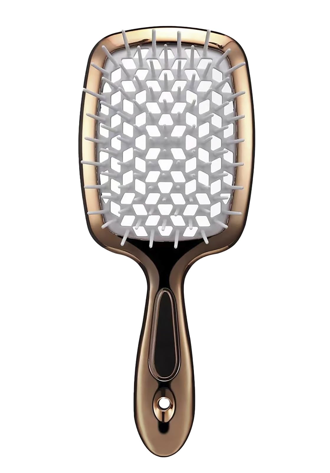 Detangling Hair Brush Massage Hollow Styling Comb for Natural Curly Wet Dry thick and Tangled Hair(Golden)