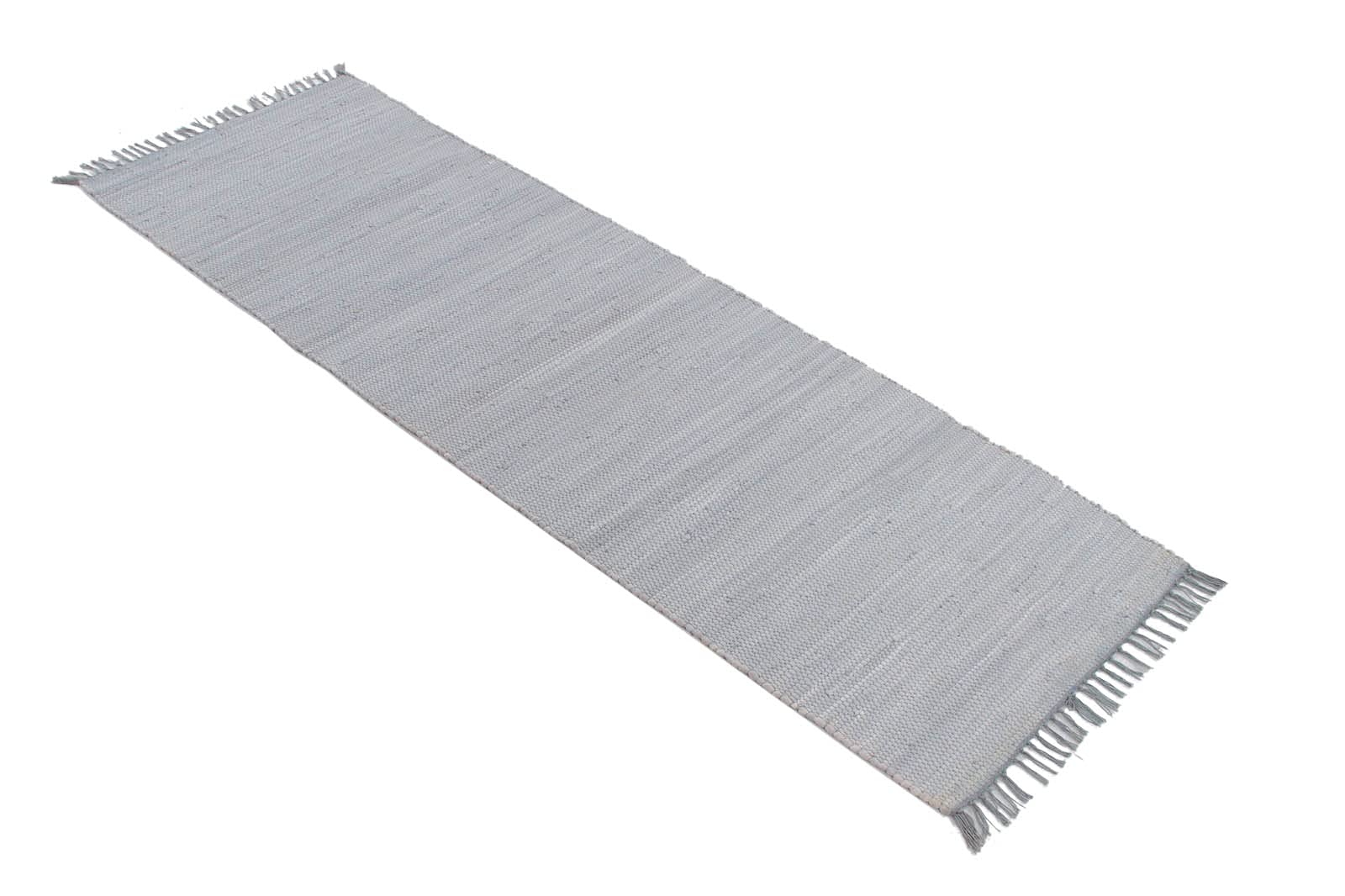 Tapis tacheté lavable - Plat - Tissé à la main - Durable - Avec franges - Couleur : gris ciel - Dimensions : 120 x 180 cm