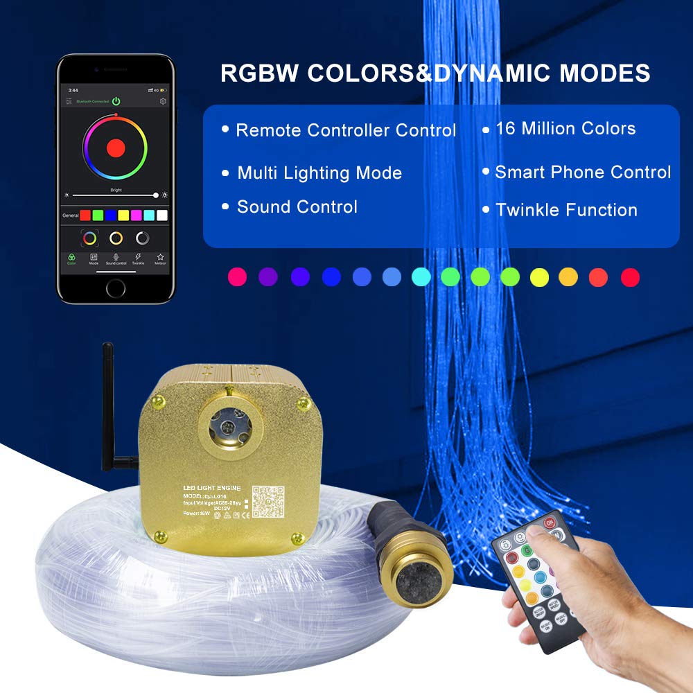 Kingmaled Sensory Lights 16W APP+Twinkle+Sound Activated Fiber Optic Curtain Lights for Sensory Room/Autistic Kids - Image 2