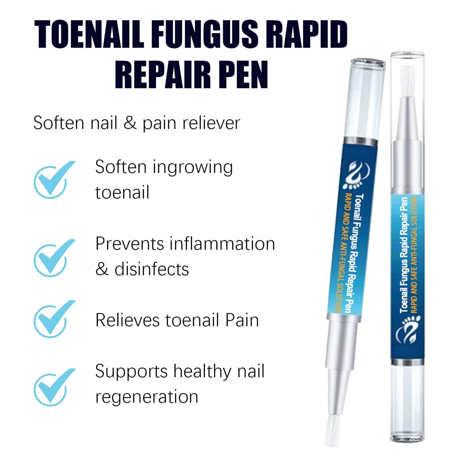 Fungal Nail Treatment Pens for Toenails and Fingernails, 4Pcs Nail Care Fungus Treatment, Anti Fungal Nail Treatment Pens, Toe Nail Fungal Nail Repair Essence, Anti Fungus Nail Strengthener - Image 2