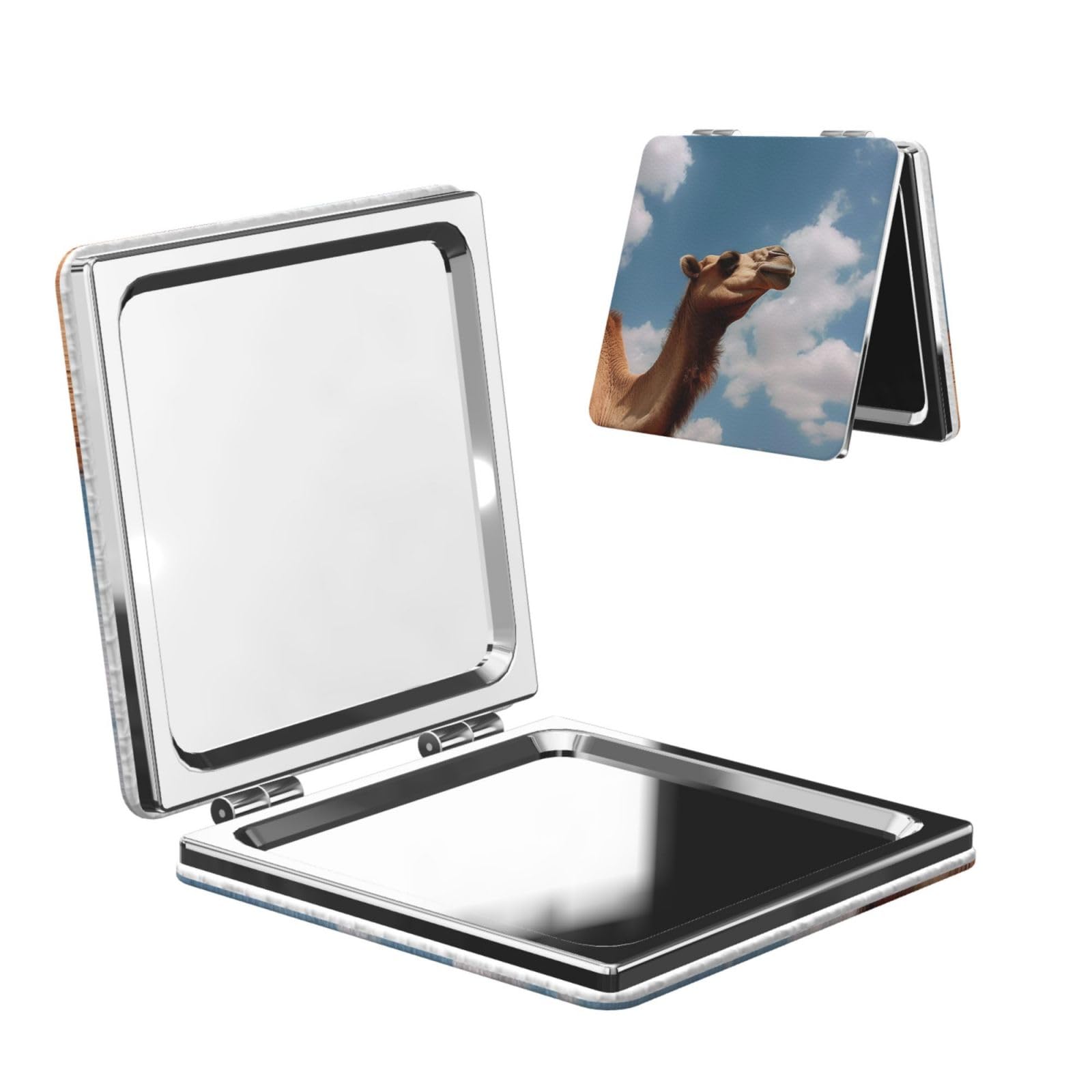 DWVTSLH Animal Compact Mirror for Purse, Double-Sided 2X/1X Magnifying Mirror for Women Men, Travel Makeup Mirror for Handbag, Handheld Vanity Mirror for Gift