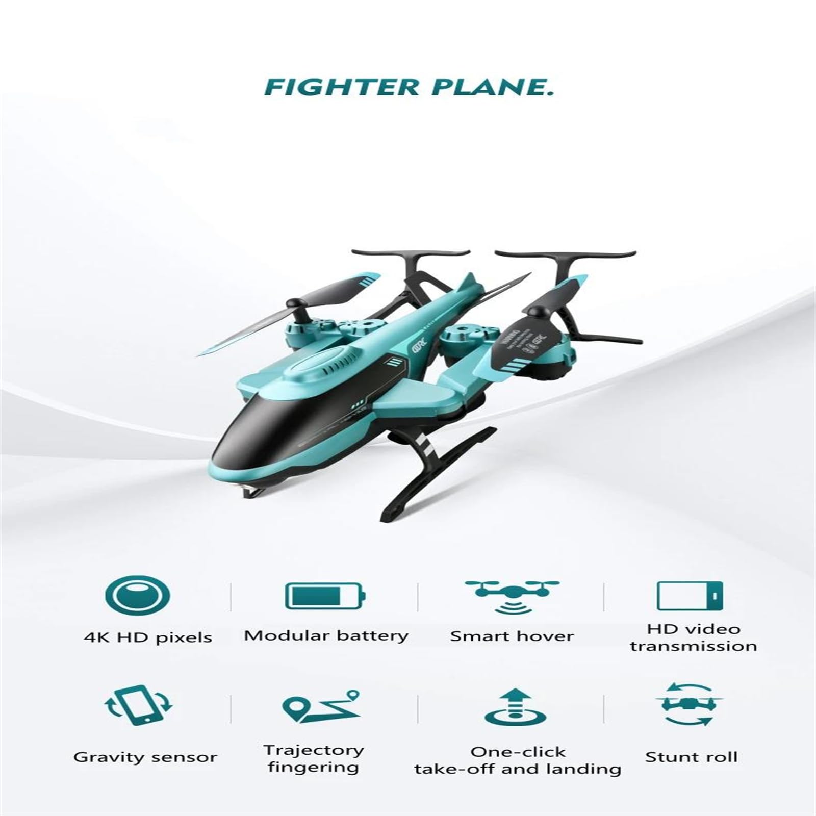 Składany dron rc v10 z kamerą dzieci 6-kanałowy helikopter zdalnie sterowany start/lądowanie jednym przyciskiem akumulatorowy quadrocopter prezent dla chłopców w wieku 7-14 lat,B,Single battery