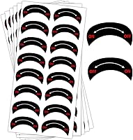 Vista 1 de Calcomanías indicadoras de dirección de encendido/apagado, 1.2 x 0.7 pulgadas, autoadhesivas, impermeables, calcomanías para estufa (96 unidades)