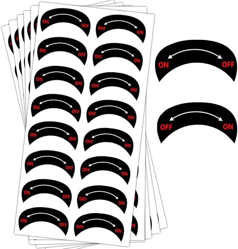 Calcomanías indicadoras de dirección de encendidoapagado, 1.2 x 0.7 pulgadas, autoadhesivas, impermeables, calcomanías para estufa (96 unidades)