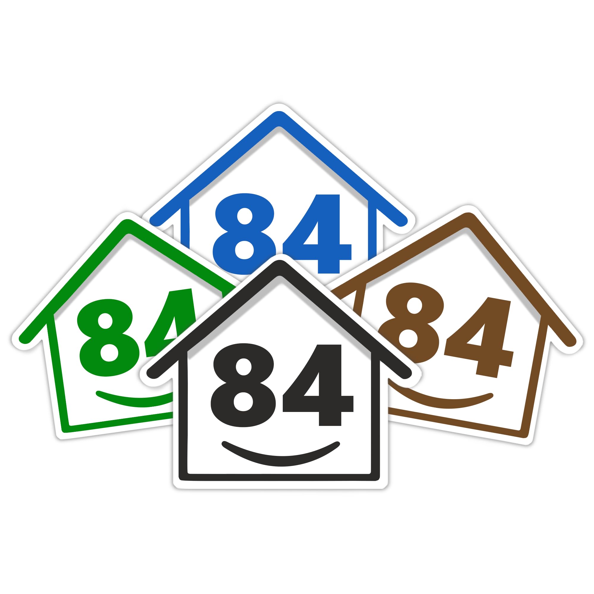 4 x Bin Numbers for Wheelie Bins, 1-99, 15cm ‘Happy House’ Colour Design Dustbin Stickers, Easy Application Stick On Number Stickers - Weatherproof Self Adhesive Vinyl – Blue, Black, Green, Brown (25) — view 96
