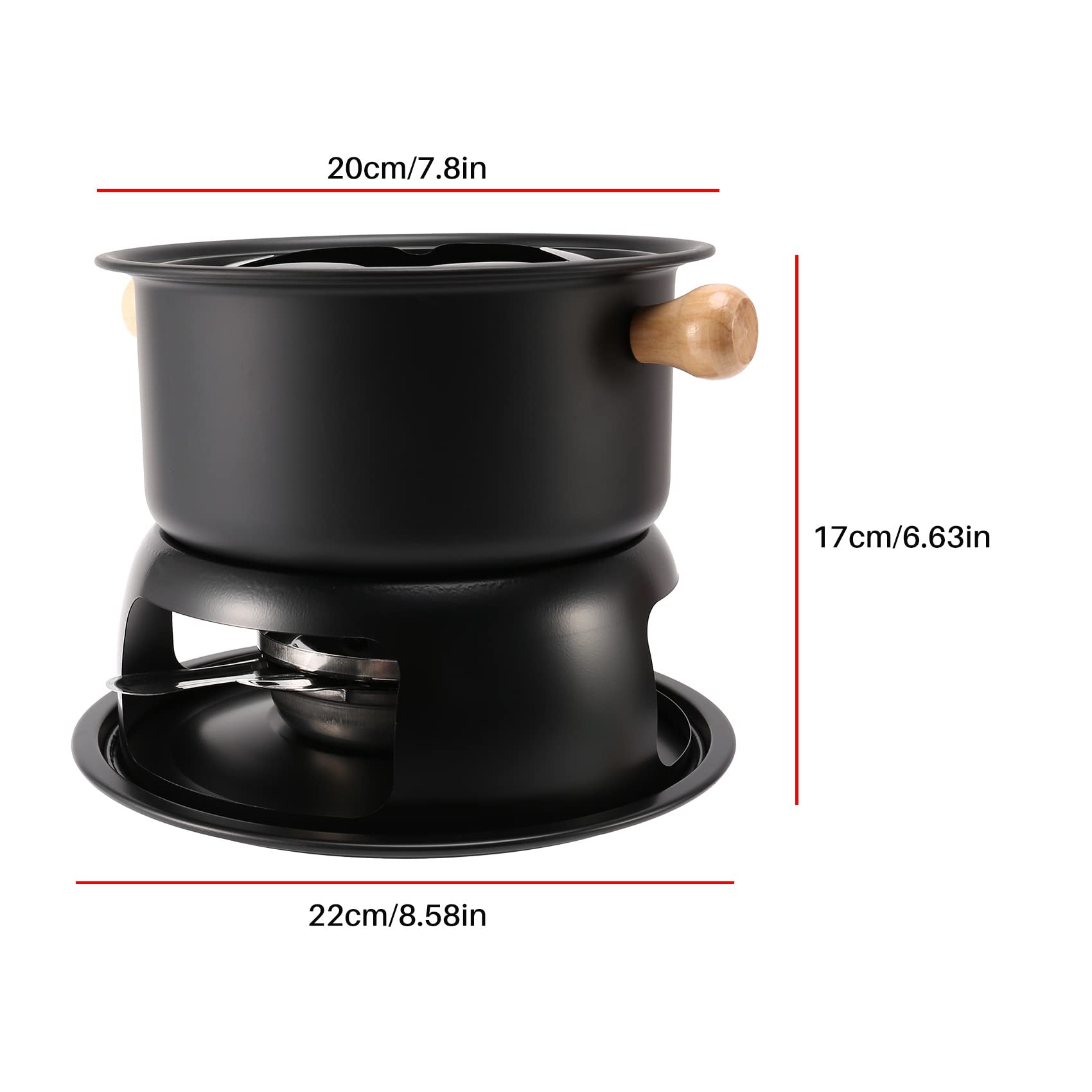 Set per Fonduta al Cioccolato Set per Fonduta Multifunzione in Acciaio al Carbonio per Gelato al Cioccolato con Formaggio Hot Pot