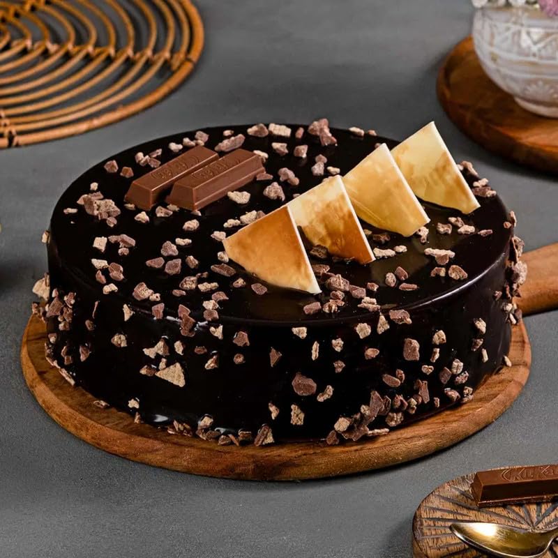 Bakingo Delicious Silky Smooth Fresh KitKat Chocolate Truffle Eggless Cake For Birthday Cake, Anniversary Cake, Valentine's Day Cake, Mother's Day Cake (Same Day Delivery) (0.5Kg)-image-17