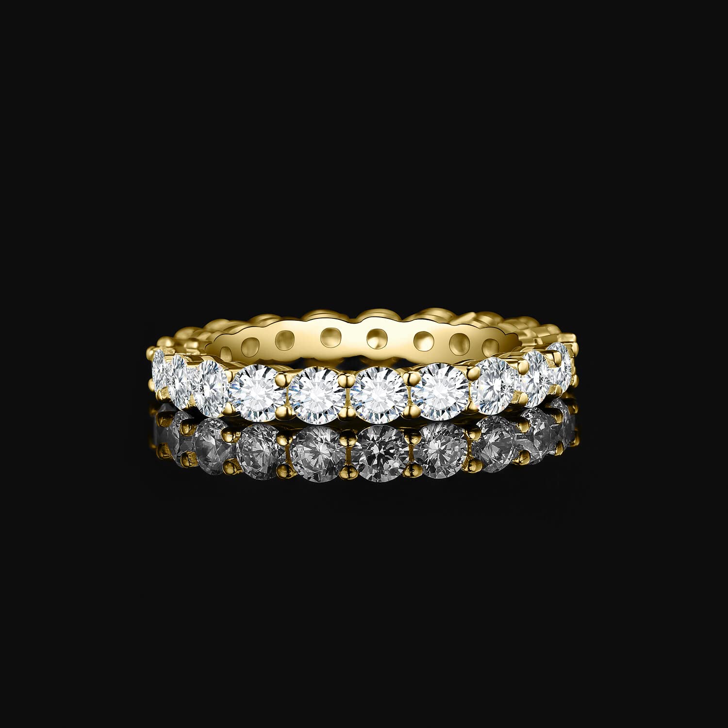 JewelryPalace Modeschmuck Klassisch Moissanite Stapelring Eternity Ring Damen Schmal, Hochzeitsringe Silber 925 Trauringe Eheringe, Vorsteckring Bandring, Frauen Schmuck mit Stein