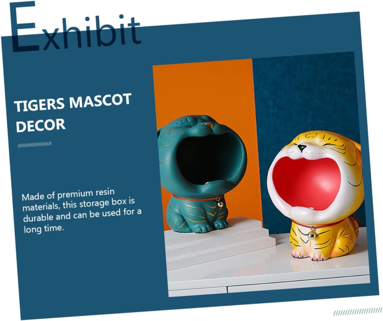 Tiger Storage Holder Lid Multifunctional Resin Decoration for Home Cute Tigers Desktop Ornament for Housewarming and Office