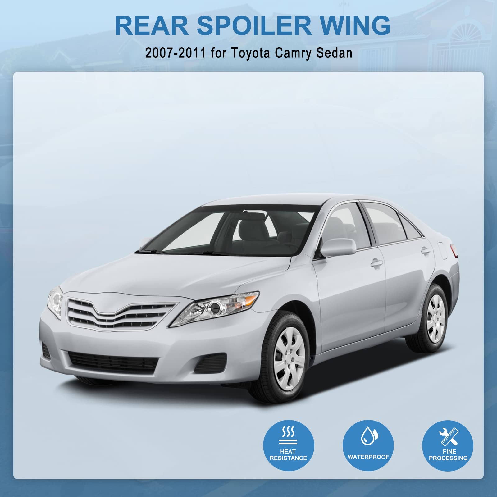 ZSPART Rear Trunk Lip Spoiler ABS Fits for 2007-2011 for Toyota for Camry Sedan Rear Tail Lip Deck Boot Wing Matte Black Spoiler