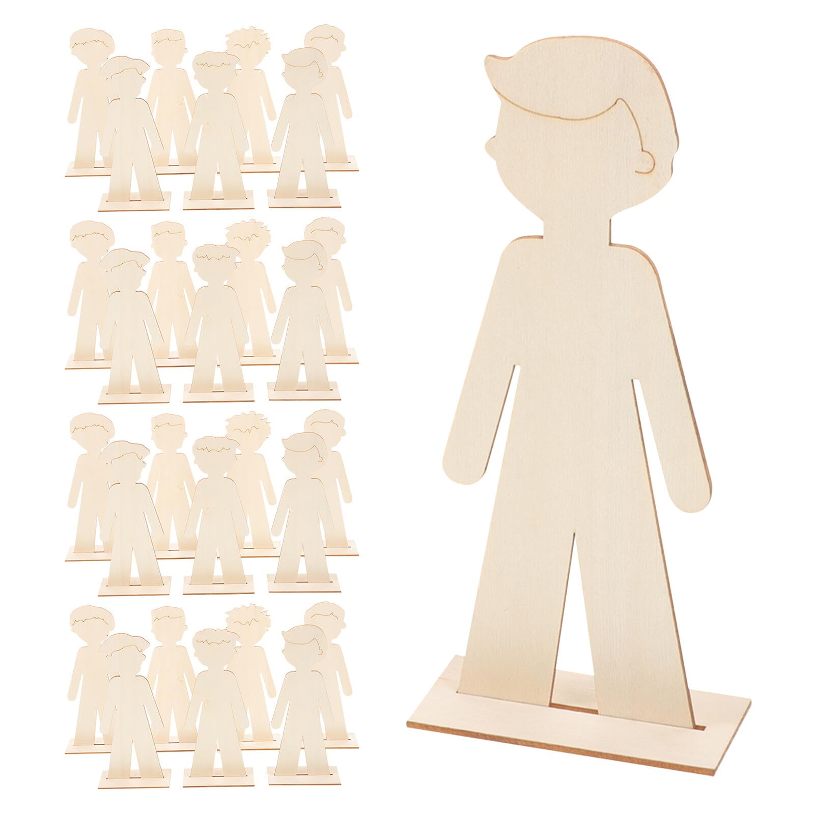 Hohopeti 40 Unidades Decoración de Madera para Recortes sin Pintar Forma Madera sin Acabado para Manualidades DIY Adornos para Proyectos Escolares y Decoración Infantil