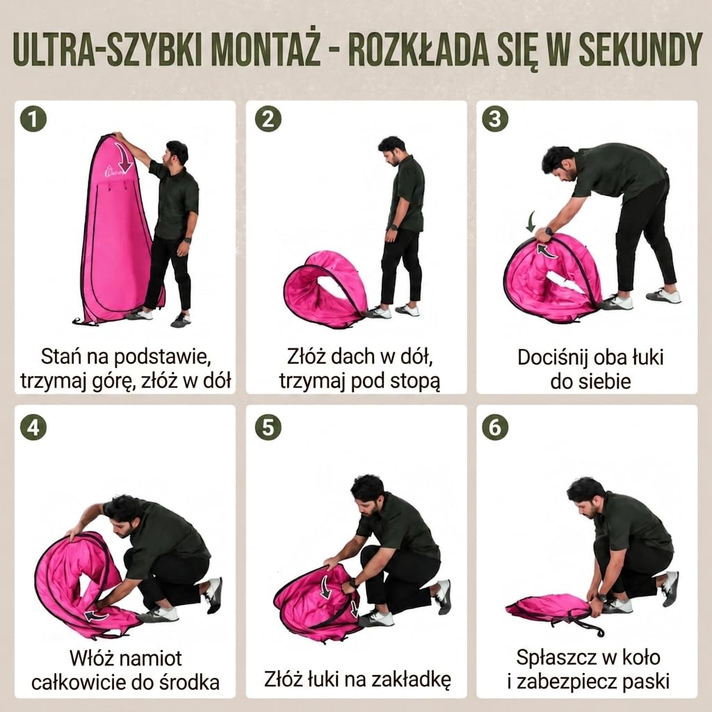WolfWise Pop-Up namiot prysznicowy kempingowy i przebieralnia z podłogą – pokryty srebrem, ochrona przed promieniowaniem UV 50+, wodoodporny, namiot toaletowy z oknami i torbą do przenoszenia, do
