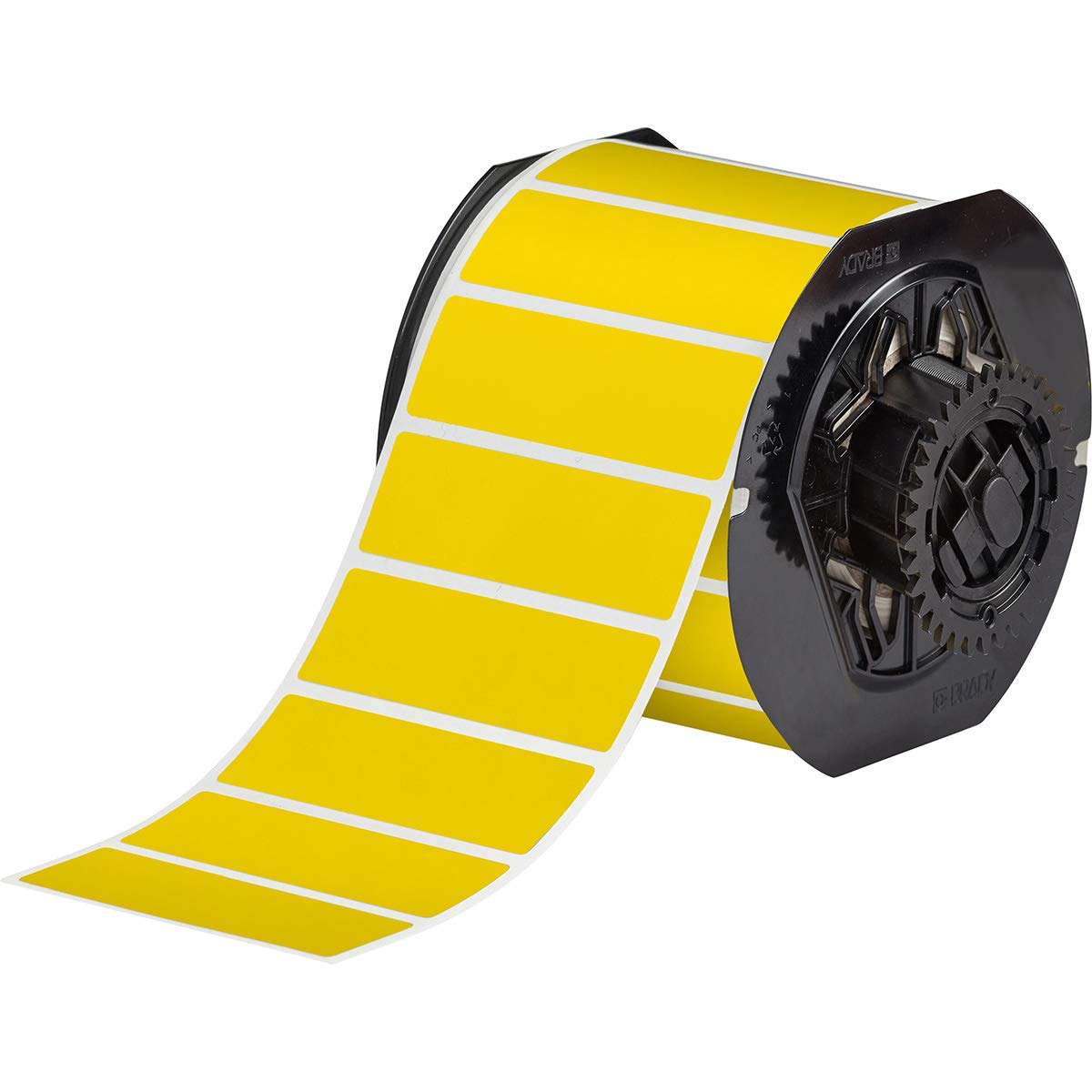 Permanent Acrylic Polyester Label 1 in H X 3 in W Yellow Roll of 1500 Labels
