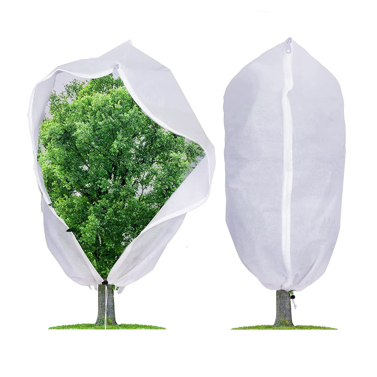 2 Pcs Funda para Plantas, Traspirables Cubierta de Proteccion contra Heladas de Plantas, Cubre Plantas Exterior con CordóN y Cerradura, ProteccióN de Invierno para Plantas(Size:280x300cm)