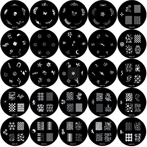Nail Art Stamp Kit with 200 Designs - 1 x Stamper, 30 x Metal Image plate by DELIAWINTERFEL