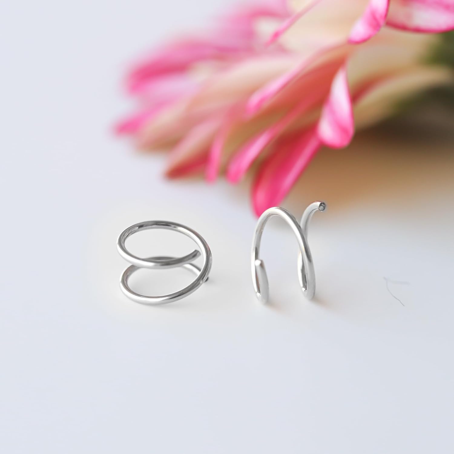 Mini Illusion Gold Hoops, Make 1 Piercing Look Like 2, Minimalist Double Hoops in Gold Filled, Gifts for Women, Handmade by Lotus Stone Jewelry