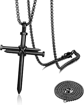 Amazon.com: Sylvil 2PCS Nail Cross Pendant for Men, Hanging Cross