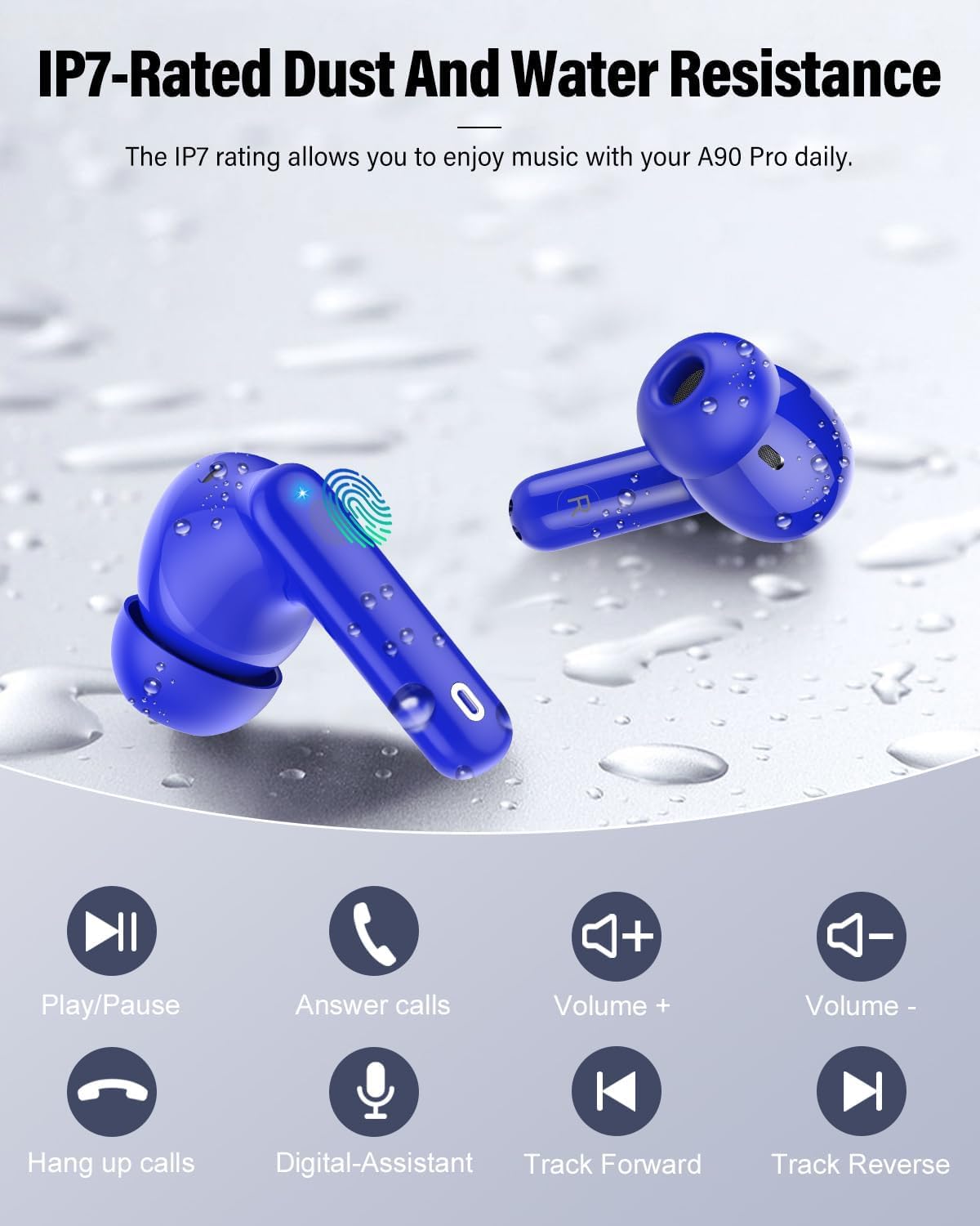 Matast Cuffie Bluetooth, Auricolari Bluetooth 5.4 Sport con HiFi Stereo, 50 Ore Cuffie Wireless In Ear Cancellazione Rumore ENC e 4 HD Mic, IP7 Impermeab Matast Cuffie Bluetooth, Auricolari Bluetooth 5.4 Sport con HiFi Stereo, 50 Ore Cuffie Wireless In Ear Cancellazione Rumore ENC e 4 HD Mic, IP7 Impermeab