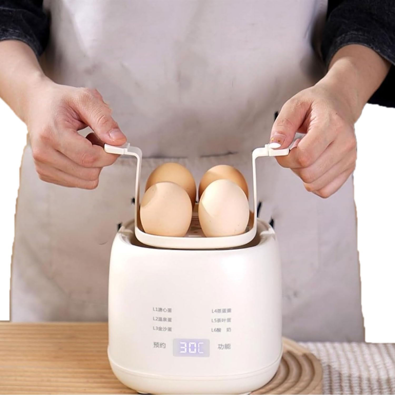Cuiseur À Œufs Intelligent Automatique, Chaudière À Œufs Multifonctionnelle Avec Minuterie De 12 Heures, Cuiseur À Vapeur Domestique Portable De 300 W Avec Bol À Vapeur Et Support À Œufs Pour Œufs