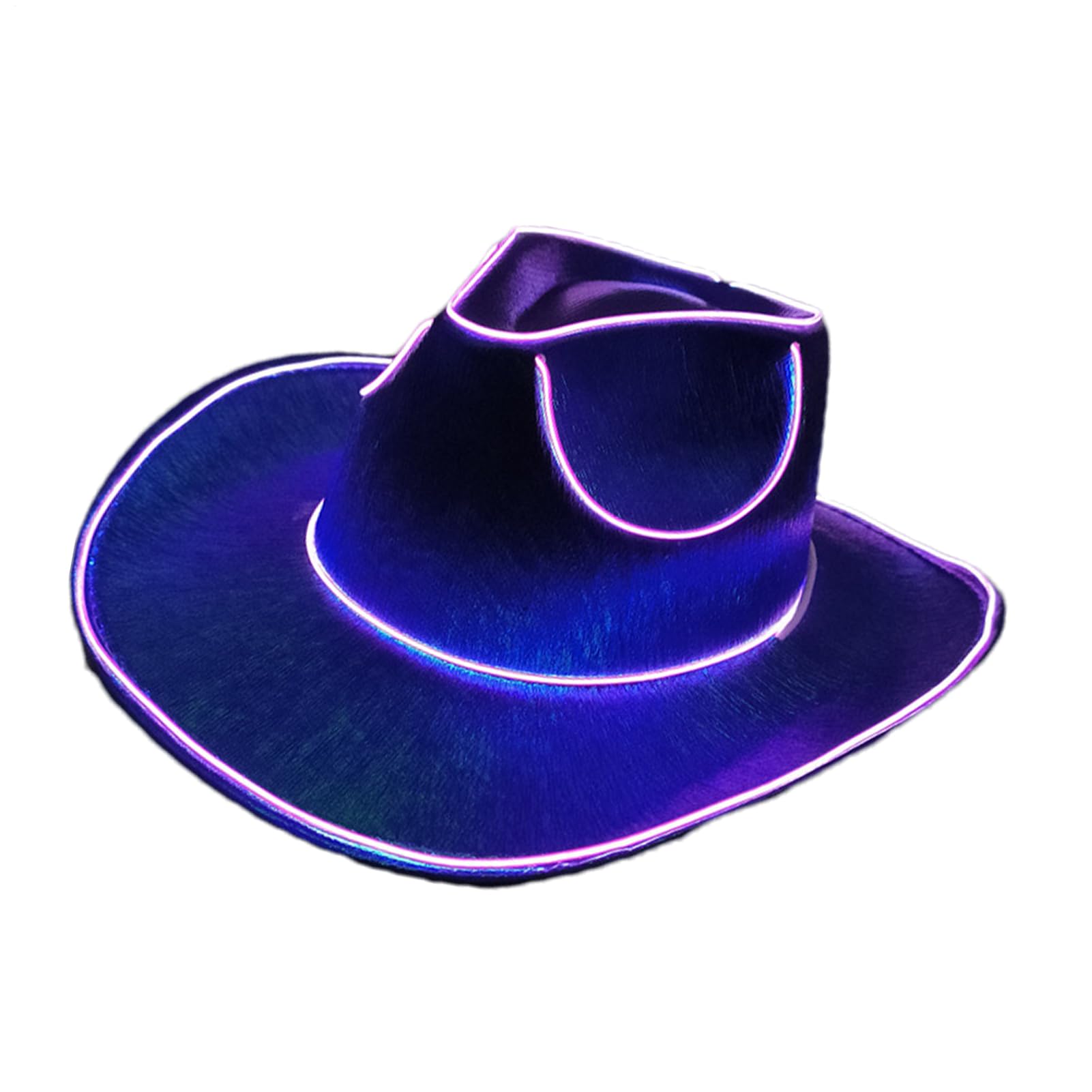 LED Cowboy Hat, Sparkly Neon Light Up Cowgirl Hat, Disco Western Costume Headwear, Ideal for Disco Birthday Halloween Parties Dress Up Cosplay Costume Accessories for Men Women