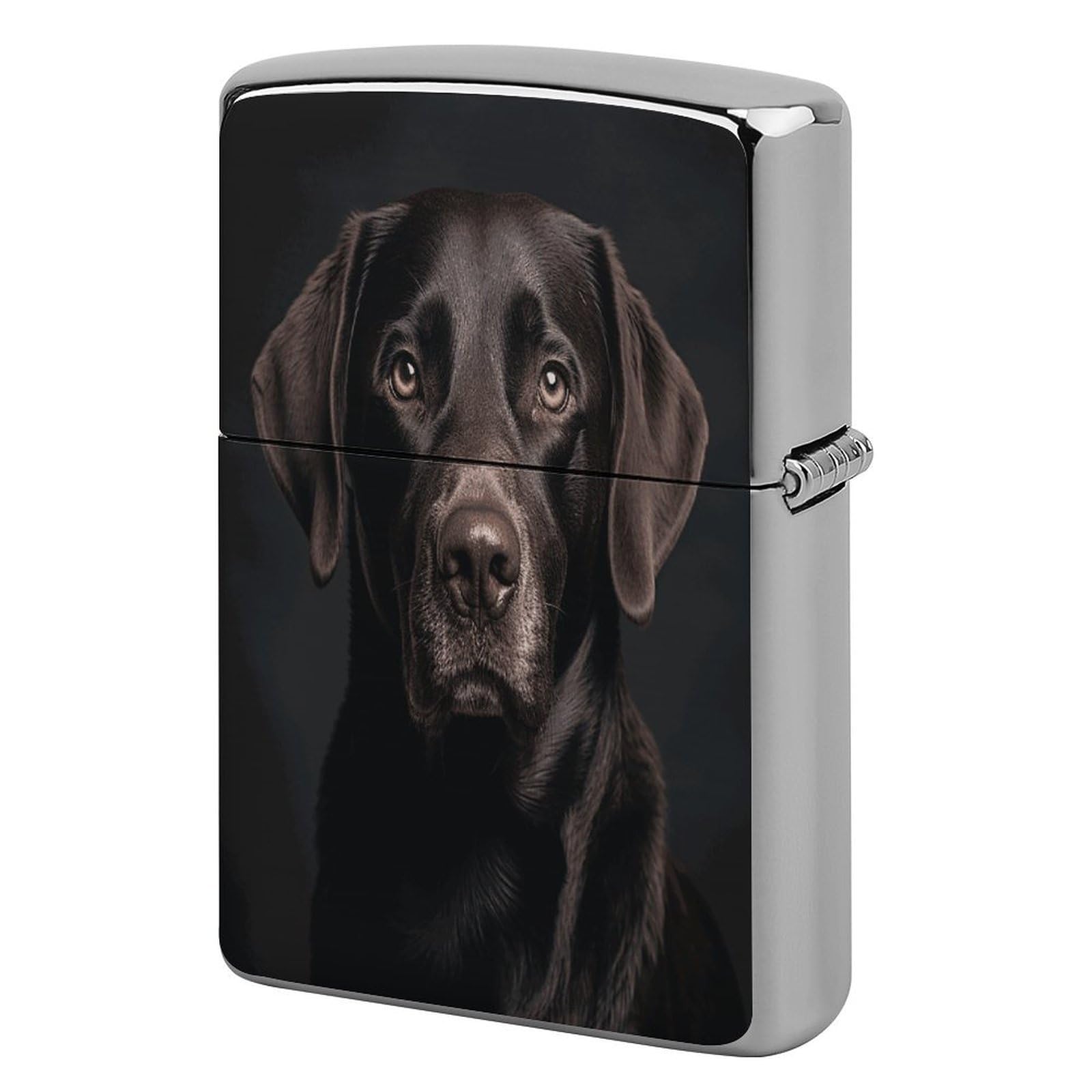 Black Lab Dog Print Metal Lighter Cover Case, Vintage Cool Lighter Housing Funny Lighters Sleeve for Zippo Men Dad Husband Gift Collect