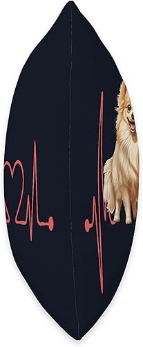 Miniatura 2 de Russian Toy Dog Lover Heartbeat EKG Gifts Tees Russian Toy Heartbeat EKG Funny for Dog Lovers Owners Throw Pillow, 16x16, Multicolor