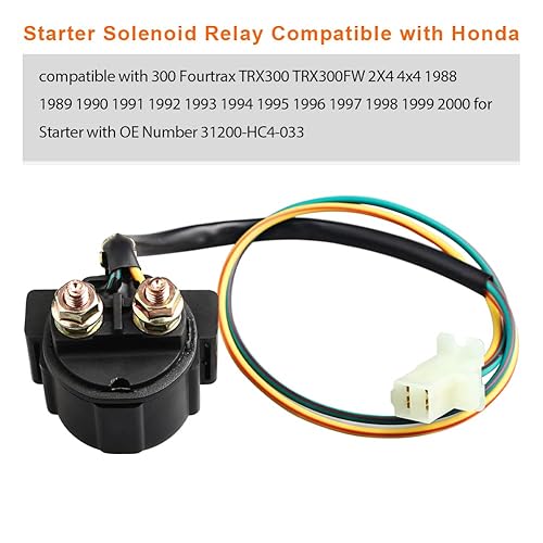 Miniatura 3 de WATERWICH Relé solenoide de arranque compatible con Honda 300 Fourtrax TRX300 TRX300FW 2X4 4x4 1988 1989 1990 1991 1992 1993 1994 1995 1996 1997