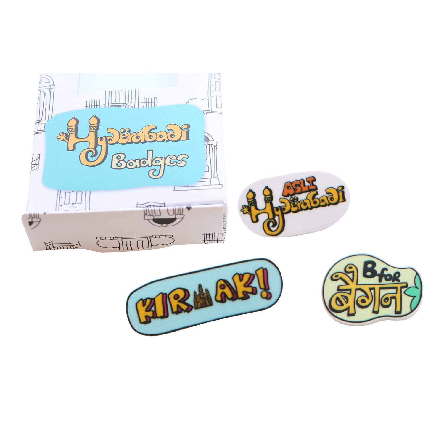 Oye Happy - Hyderabad Badges - Unique Badges for City Lovers/Friends