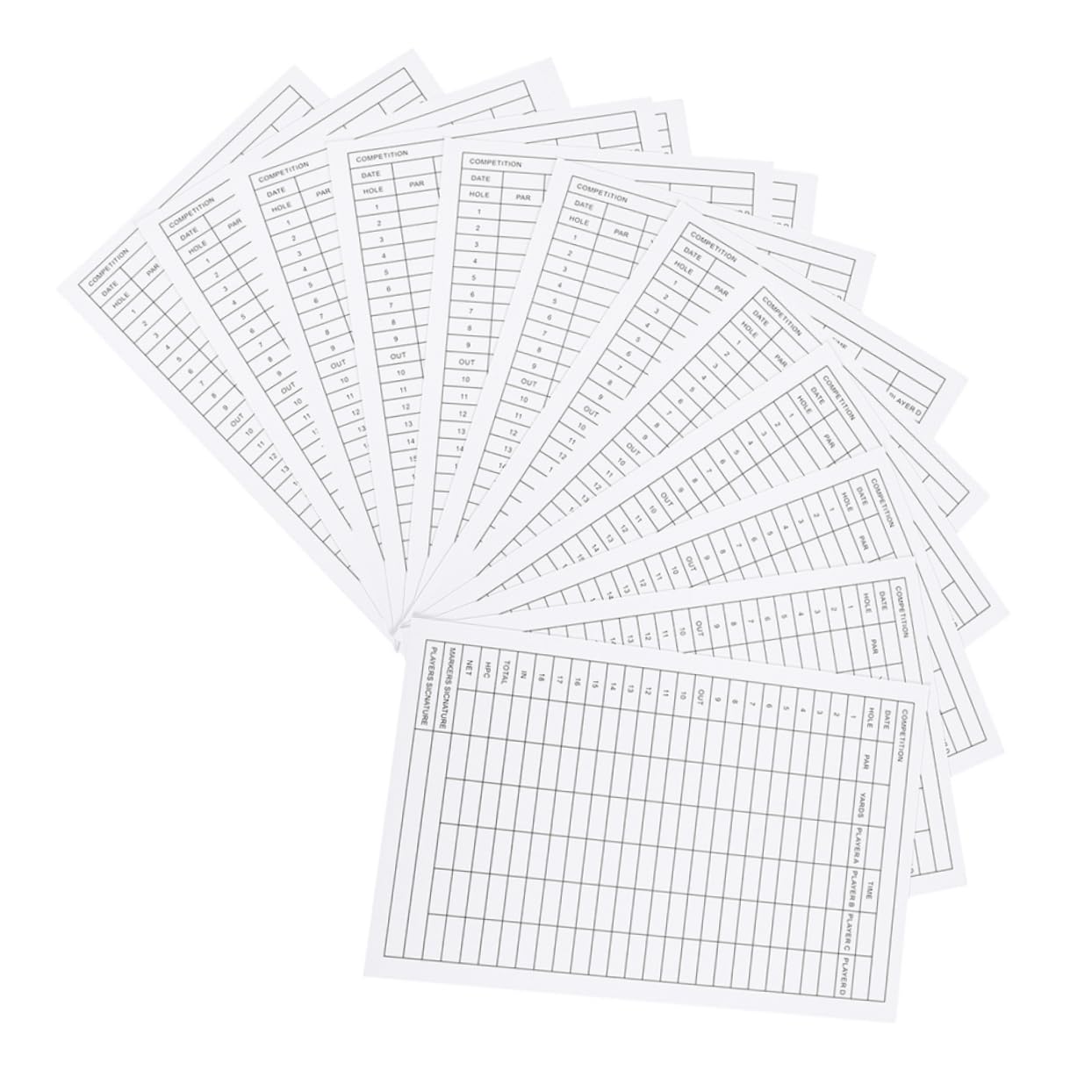Yardwe Scorecard for Golf 18pcs Golf Scorecards Durable Coated Paper Clear Markers for Easy Recording
