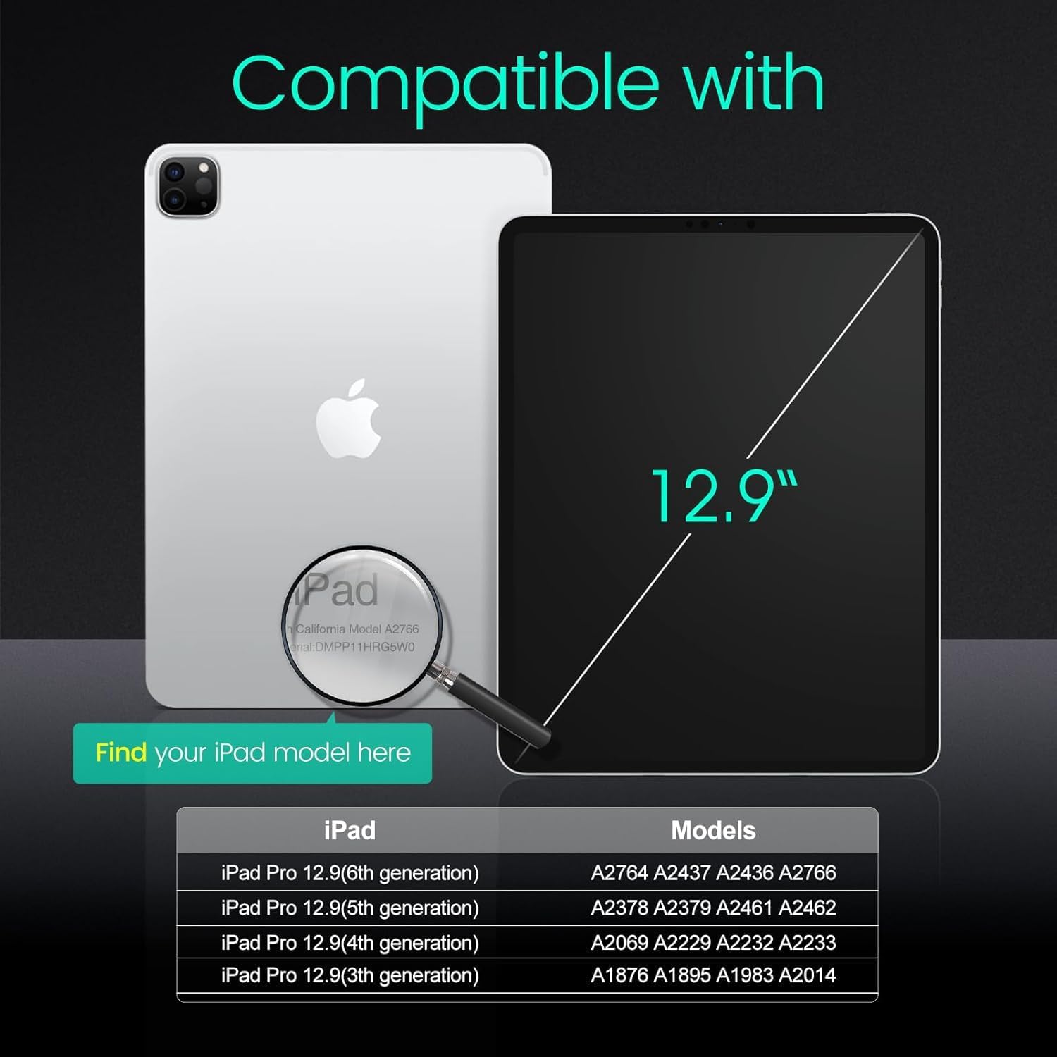 EZ-GLAZ-2 Pack for iPad Pro 12.9 Inch Screen Protector 6th 5th 4th 3rd Gen (2022/2021/2020/2018), Military-Grade Shatterproof, 9H+ Tempered Glass with Installation Box, Anti-Scratch, Apple Pencil Compatible, HD Clarity, Bubble Free