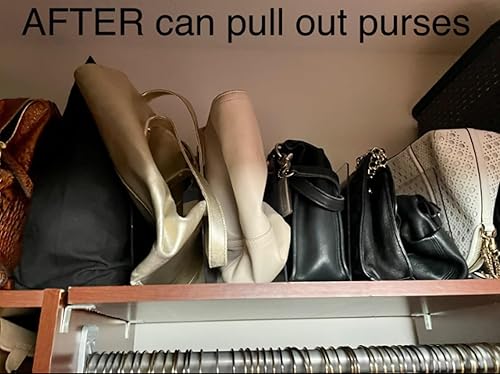 Miniatura 7 de 1 estante transparente para almacenamiento de bolsas de armario, estante desmontable de armario, divisores acrílicos para estantes, prácticos