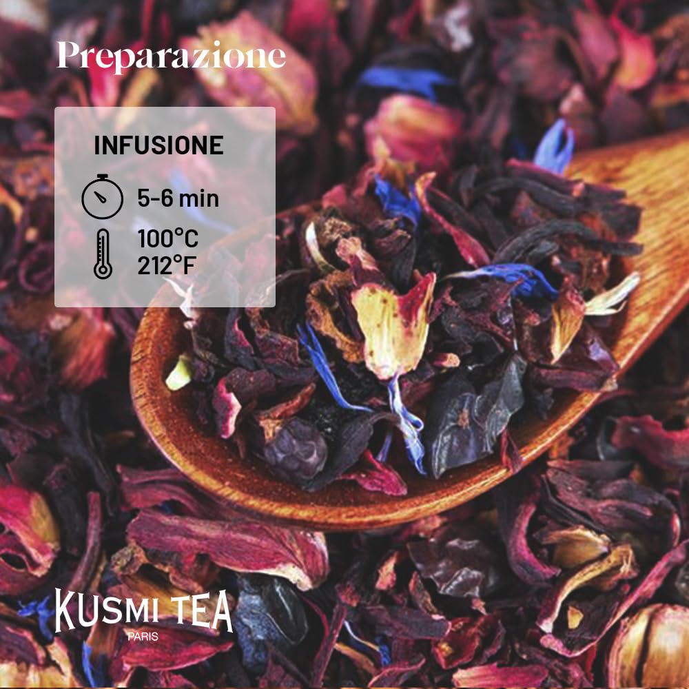 Kusmi Tea - Cofanetto “Tè freddi” - Assortimento di tè Biologico - Idea Regalo per Uomini e Donne - Infusi Aromatizzati, Ibisco, Rooibos, Tè Verde - 24 Bustine in 6 Diverse Varietà