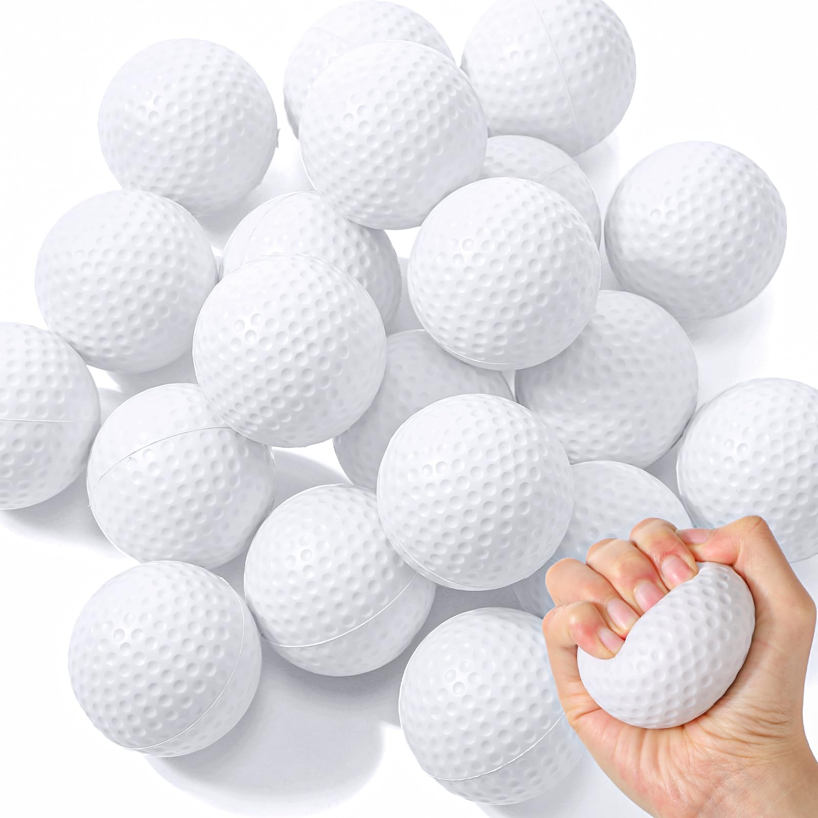 20 Pcs Mini Golf Stress Ball Bulk 2.5 Inch Foam Practice Balls Stress Relief Sports Ball with Storage Bag for Golf Birthday Party Favors Carnival Reward Classroom Stocking Stuffers