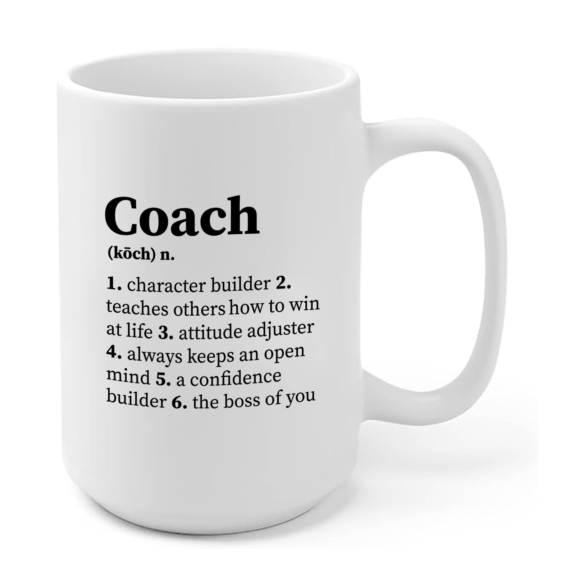 Panvola Coach Definition Mug For Sports Trainor Gym Instructor Mentor Teacher Boss From Team Member Ceramic Novelty Coffee Cup (15 oz)