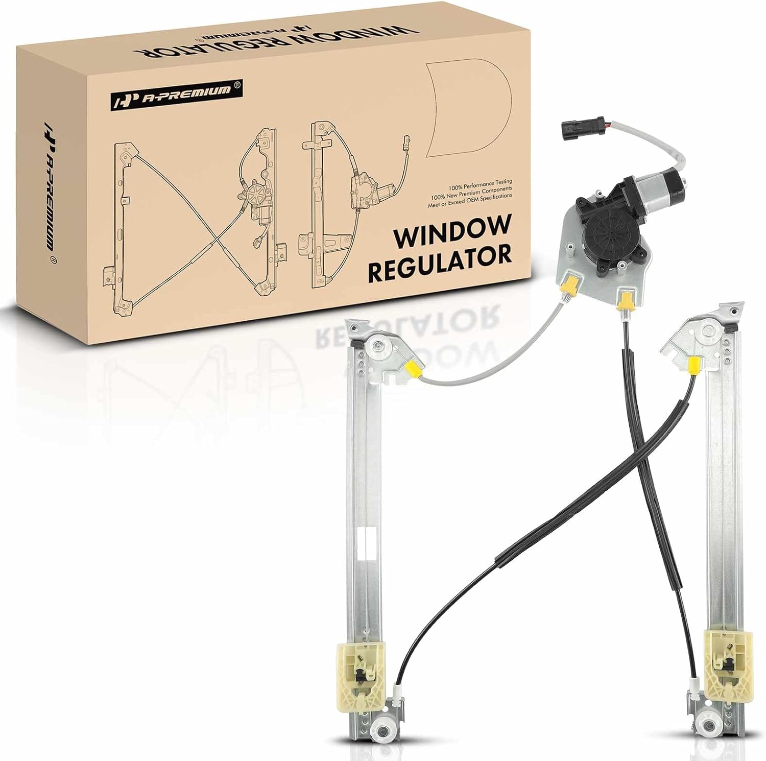 A-Premium Electric Power Window Regulator with Motor Compatible with Dodge Caliber 2007-2012 Hatchback, Front Right Passenger Side