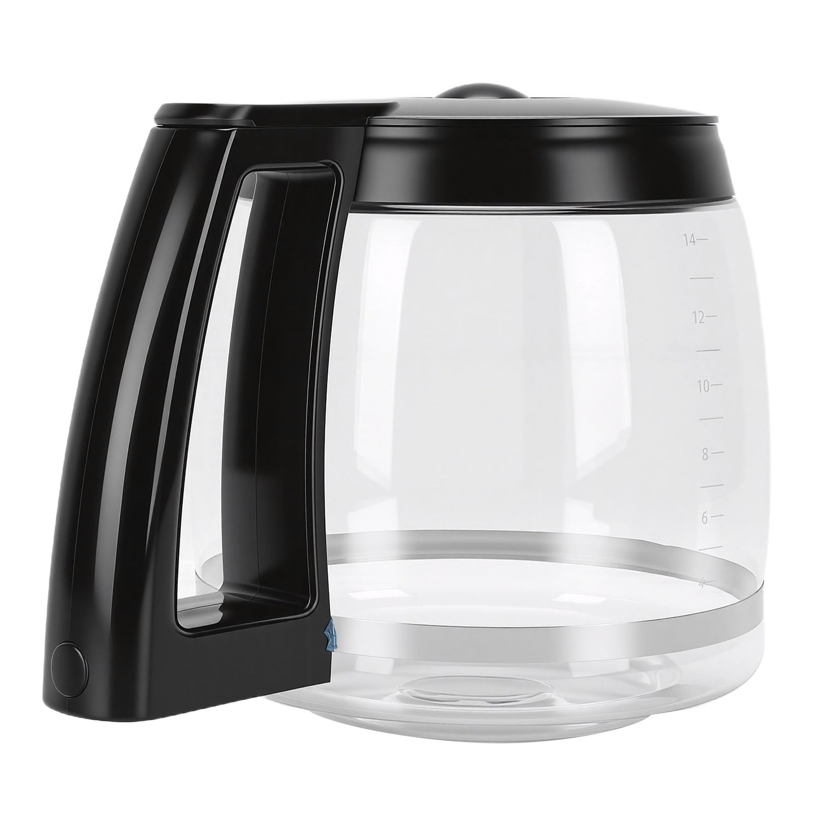 Ejoyous Jarra de café de Vidrio con Tapa y Asa, Jarra de Repuesto para de 1,8 L, 12 Tazas, 2,1 L, 14 Tazas, Vidrio y Plástico para en Casa Oficina (#2)