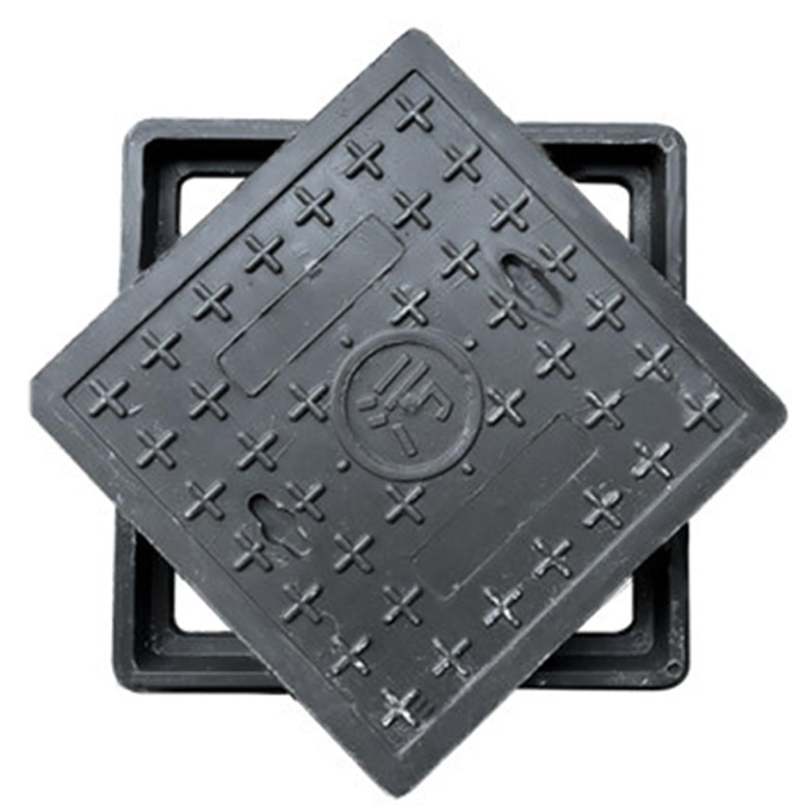 FCXWEVR Steel Manhole Cover Square AntiSlip Sump Pump LidResin Septic Tank Cover for Yard Ga & Park (20x20x1.6in)