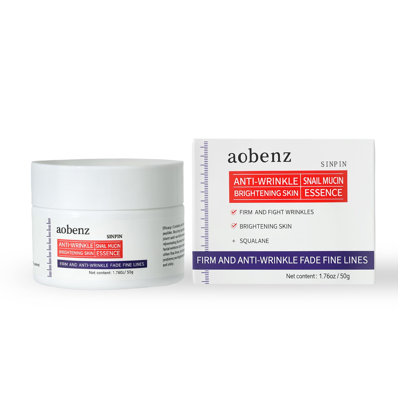 SINPIN aobenz Anti Aging Moisturizer Face Cream for Women & Men - Night Cream for Face & Neck | All Skin Types | Niacinamide + Hyaluronic Acid | Firming, Tightening, Anti Wrinkle, 1.76FL (1PCS)