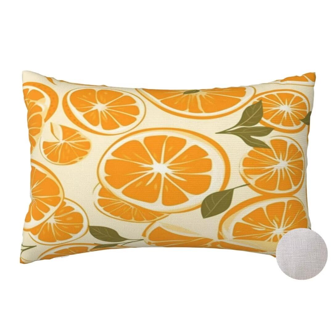Coussin canapé décoration orange 60x80 lot de 2 housses pour grand oreiller lit