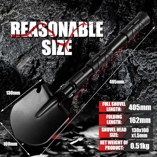 Camping-Shovel-wPick-for-Off-Road-Hiking-GardeningMetal-DetectionBeach-Digging-Dirt-Sand-Backpacking-Car-EmergencySnow-Mud-Car-Emergency-Situations