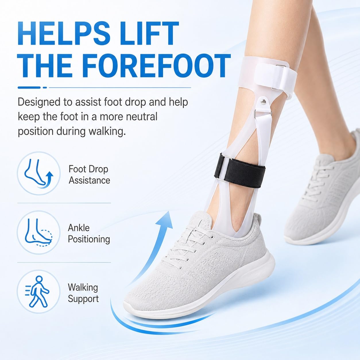 Genérico Férula AFO para pie caído con Correas Ajustables, para Deporte y Caminar a Diario, Modelo CJDW1054 (Left S)