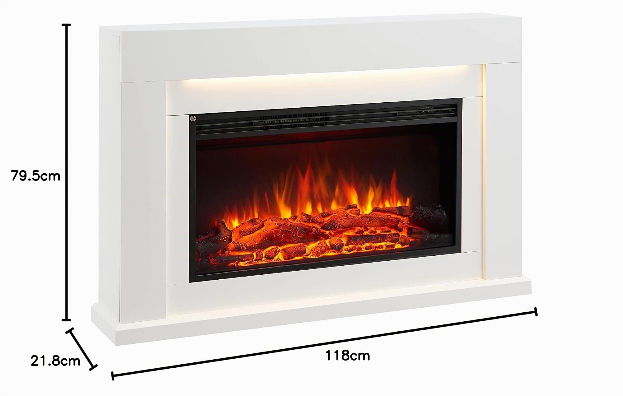 BALDERIA camino elettrico Xerses | Caminetto elettrico da terra con effetto fiamma 3D | Riscaldamento elettrico 2000W, luce LED | Focolare elettrico con telecomando, termostato, timer | Grigio cemento