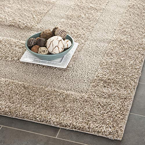Image of Tauhid Carpet Handmade Super Soft Shag Carpet Rug Microfiber Area Carpet Rug for Living Room, Bedroom, Home Decor 3x5 Beige