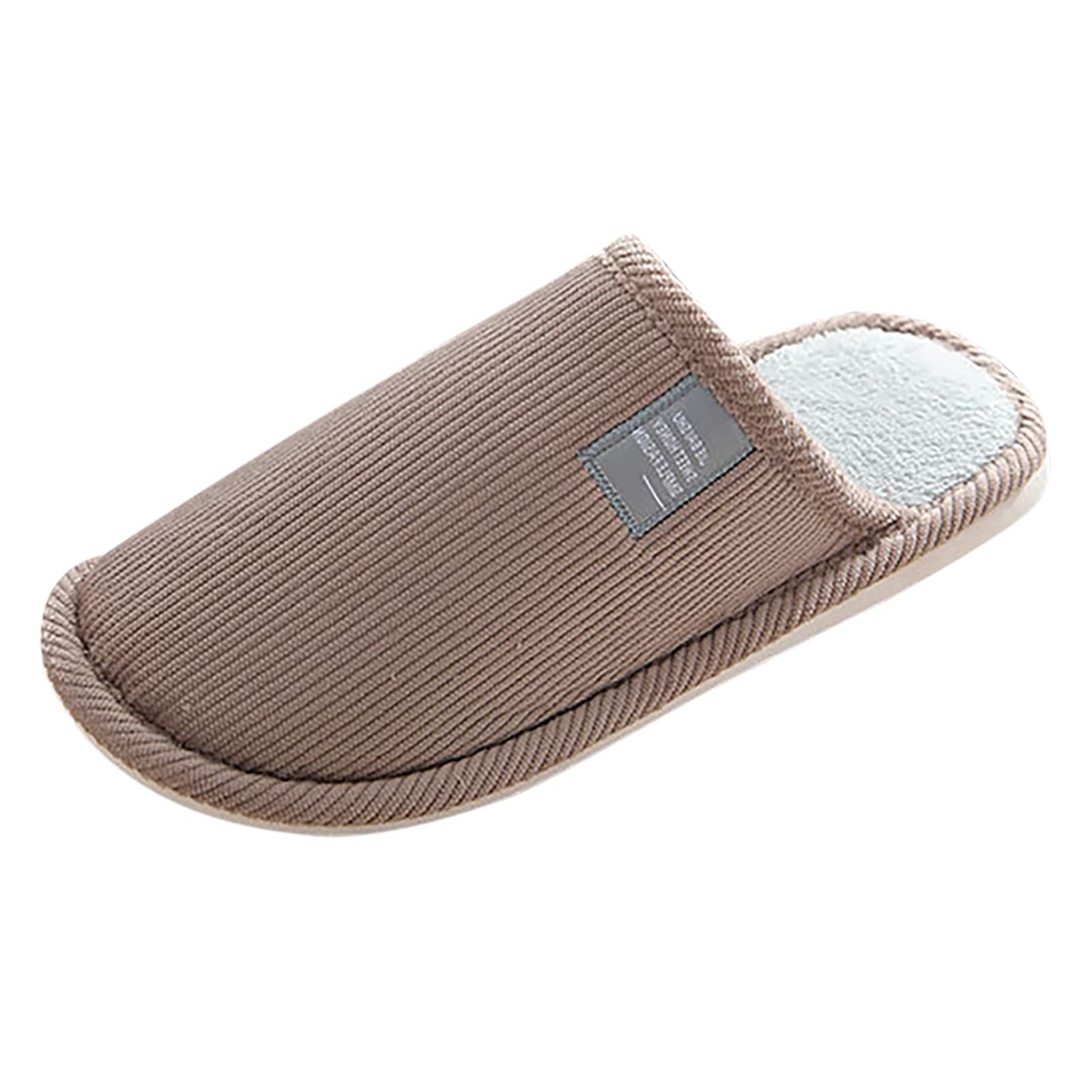 GOURIDEFlip Warm Slippers Flop for Men House on Soft Men's Slippers Shoes Slip Men's Slippers Lambskin Slippers Men's Fellhof