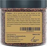 Vista 5 de First Botany Cosmeceuticals, Exfoliante de café arábica 100% natural con café orgánico, manteca de coco y karité, 20 onzas
