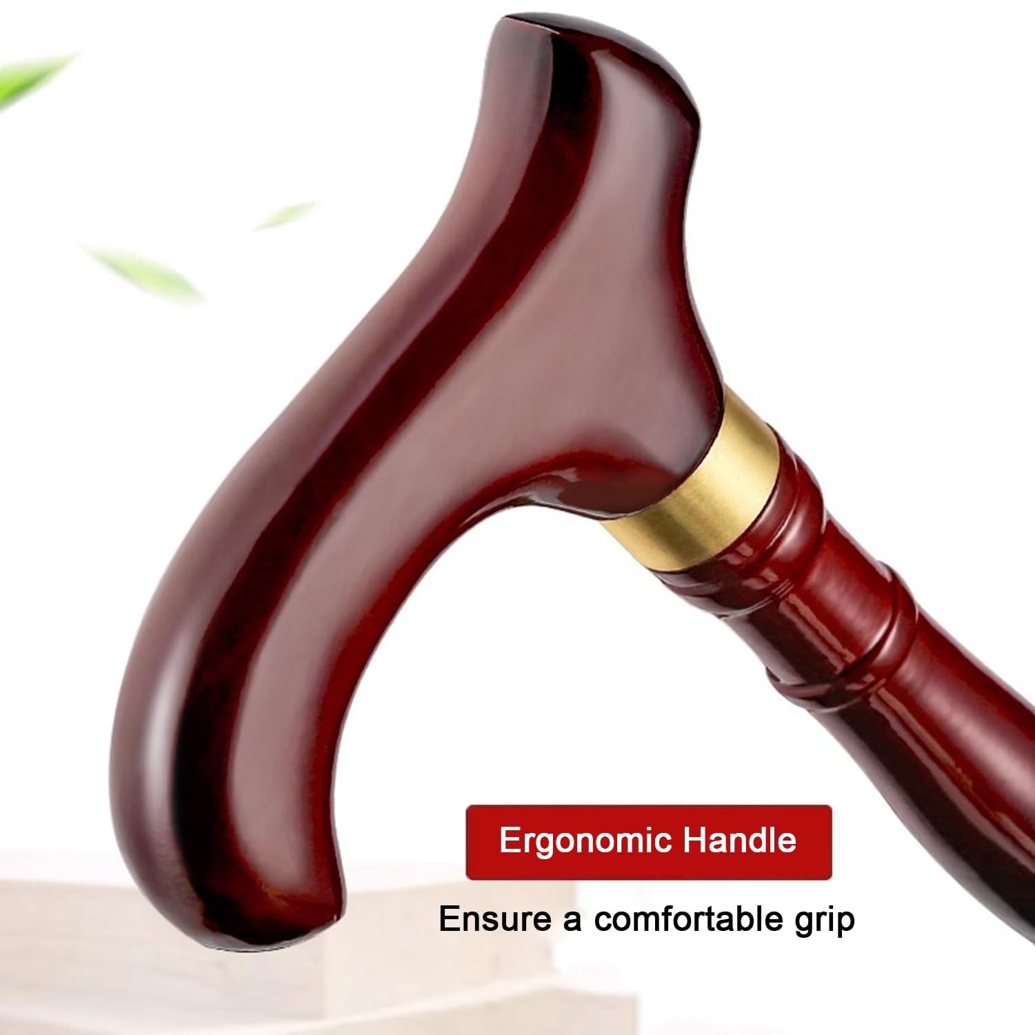 Gehstock für Senioren, ergonomischer Stützstock, Komfortgriff, handgefertigtes natürliches Massivholz für Männer und Frauen