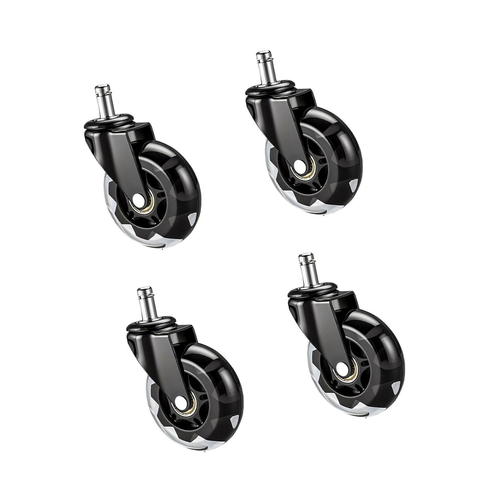 Nvoqilin 4 Black Quiet Rolling Twist Casters For Chairs & Sofas Designs With Large 3 Inch Wheel Easy To Use For Enhances Durability Permanent Abs Casters